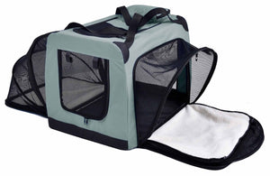 Pet Life 'Hounda Accordion' Metal Framed Soft - Folding Collapsible Dual - Sided Expandable Pet Dog Crate