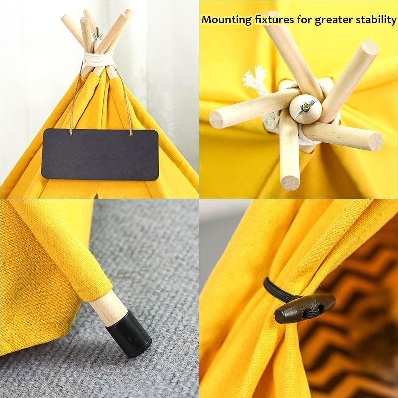 Pet Teepee Tent Dog Cat Bed Portable RWashable Dog Houses Indoor Puppy Beds With Cushion For Small Dogs Cats Rabbits - Asmota