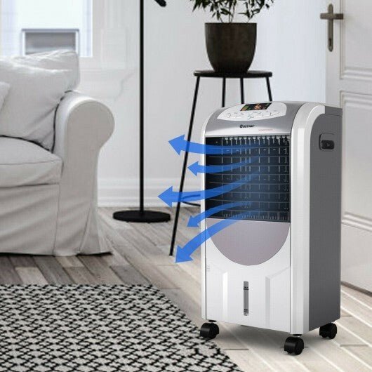 Portable Air Cooler Fan with Heater and Humidifier Function - Color: Gray - Asmota
