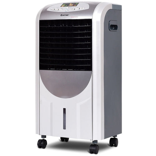 Portable Air Cooler Fan with Heater and Humidifier Function - Color: Gray - Asmota