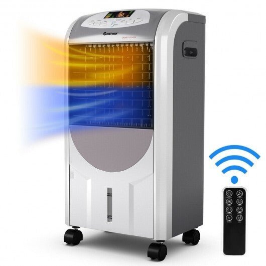Portable Air Cooler Fan with Heater and Humidifier Function - Color: Gray - Asmota