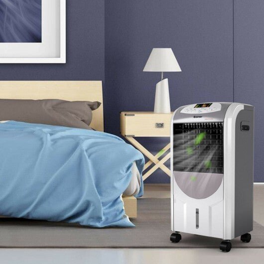 Portable Air Cooler Fan with Heater and Humidifier Function - Color: Gray - Asmota