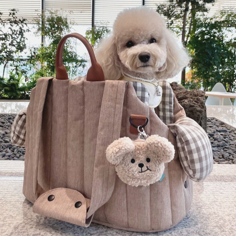 Portable Cotton Filling Pet Bag Large Capacity Breathable Shoulder Crossbody - Asmota