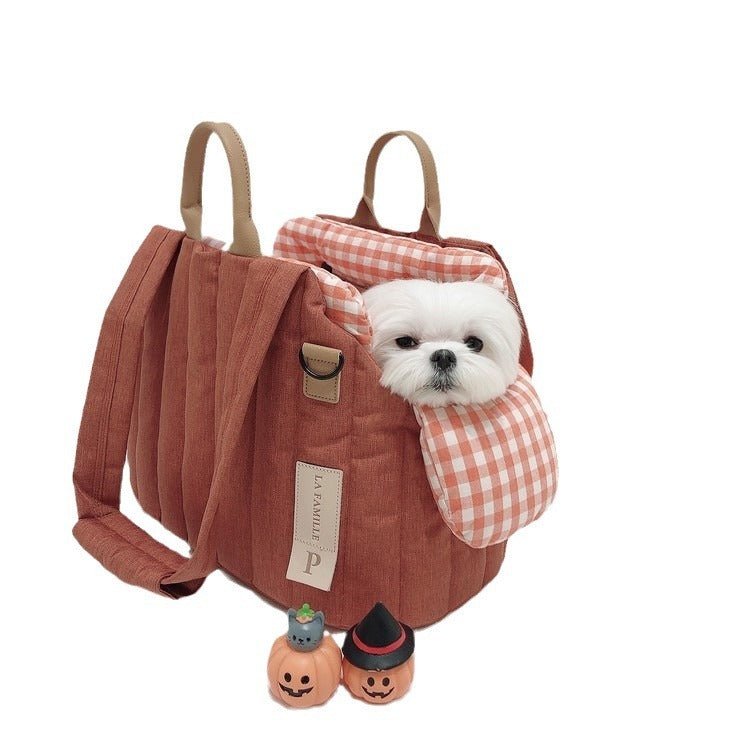 Portable Cotton Filling Pet Bag Large Capacity Breathable Shoulder Crossbody - Asmota