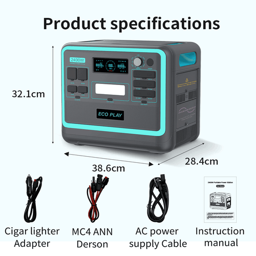 Portable Power Station; 2048Wh LiFePO4 Battery Backup; 1.8H Fast Charging; 2400W AC Outlets(4800W Peak); 25A RV Output; Solar Generator for Outdoor Camping; RV Travel; Home Use; Emergency