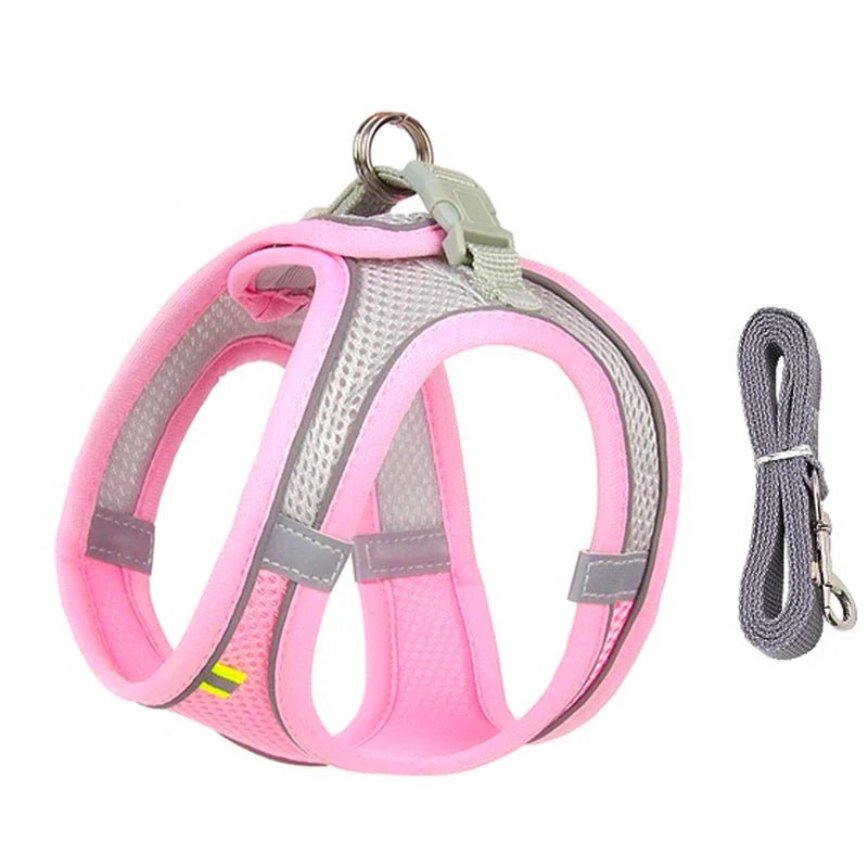 Puppy Harness Set Dog Accessories Adjustable Puppy and Cat Harness Vest French Bulldog Chihuahua Small Dog Collar Pet Leash Dogs - Asmota