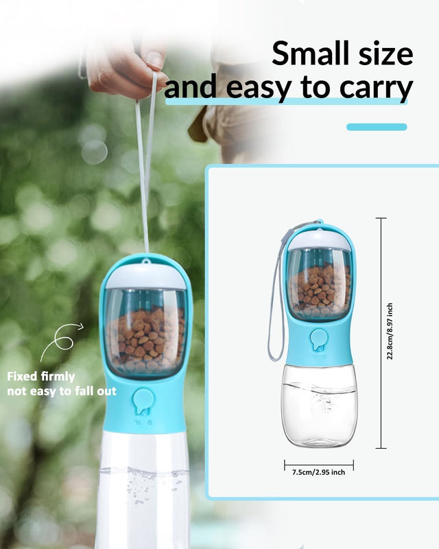 Ravel Puppy Water Bowl Dog Water Bottle With Food Container Portable Pet Dispenser Dog Stuff Accessories Items Puppy Essentials Necessities For Yorkie Chihuahua Cat Walking And Hiking - Asmota
