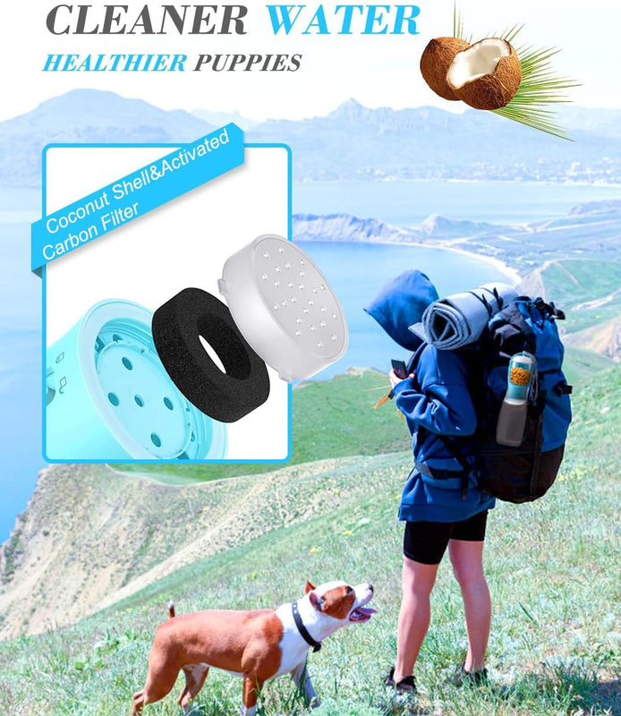 Ravel Puppy Water Bowl Dog Water Bottle With Food Container Portable Pet Dispenser Dog Stuff Accessories Items Puppy Essentials Necessities For Yorkie Chihuahua Cat Walking And Hiking - Asmota