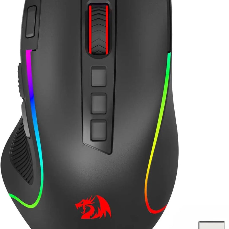Redragon M612 PRO BT & 2.4RGB Gaming Mouse, 8000 DPI Wired/Wireless Optical Gamer Mice 11 Programmable Buttons & 6 Backlit Modes - Asmota