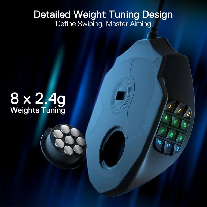 Redragon M908 RGB Backlight LED USB Wired Gaming Mouse 18 Programmable Mouse Buttons 12400 DPI - Asmota