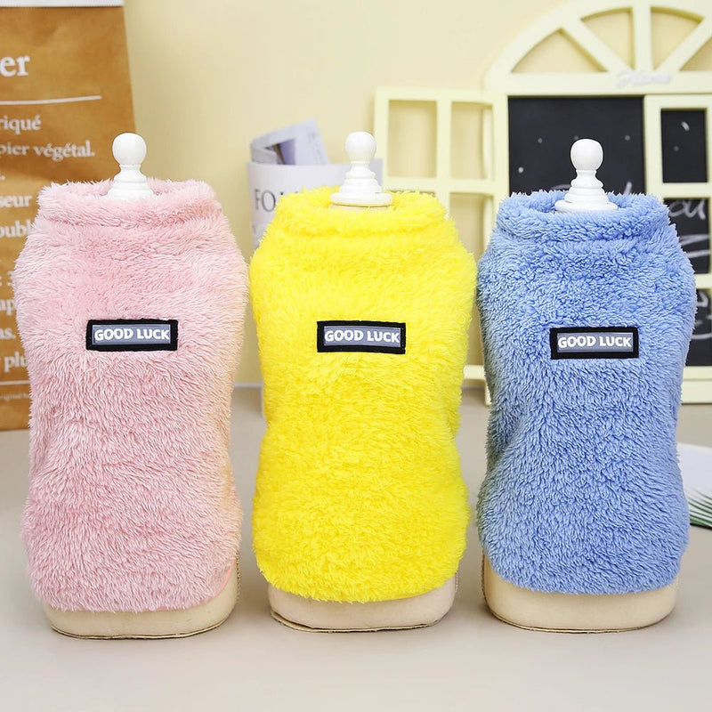 Soft Coral Fleece Pet Clothes Warm Dog Vest Coat Cute Puppy Sweater Cat Apparel For Chihuahua Yorkie Terrier Shih Tzu Pet Outfit - Asmota