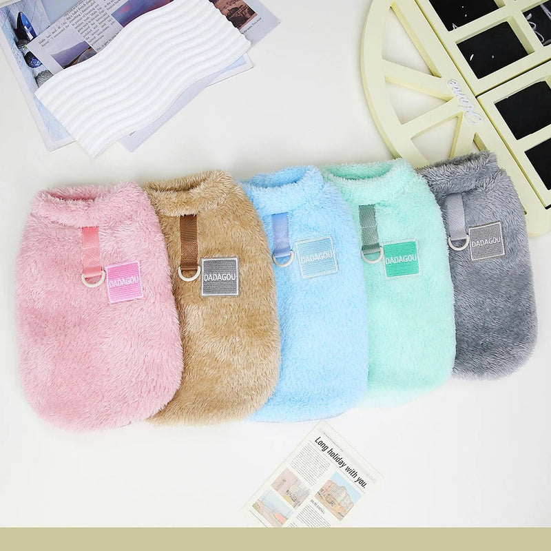 Soft Coral Fleece Pet Clothes Warm Dog Vest Coat Cute Puppy Sweater Cat Apparel For Chihuahua Yorkie Terrier Shih Tzu Pet Outfit - Asmota