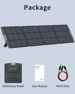 Solar Panel, Foldable Portable Solar Panel Battery Charger Kit with Adjustable Kickstand, Wire Storage Bag, MC4 Cable, IP67 Waterproof for Portable Power Station Camping Tent Home Off - Grid RV (200W)