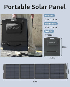 Solar Panel, Foldable Portable Solar Panel Battery Charger Kit with Adjustable Kickstand, Wire Storage Bag, MC4 Cable, IP67 Waterproof for Portable Power Station Camping Tent Home Off - Grid RV (200W)