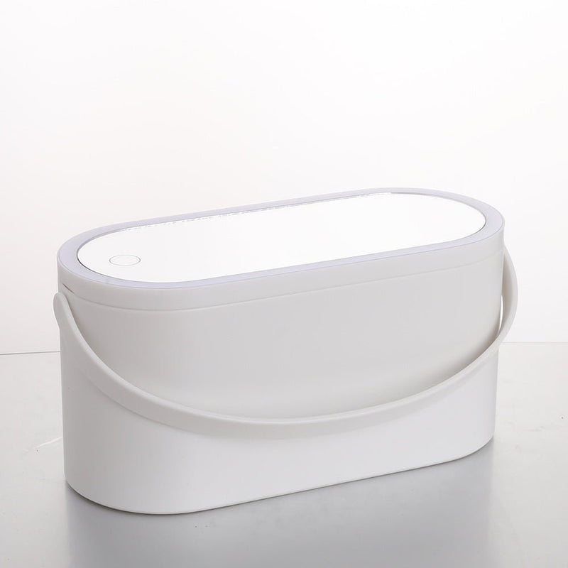 Storage Box LED Makeup Mirror Portable Portable Travel Makeup Organizer Carrying Box With Mirror LED - Asmota
