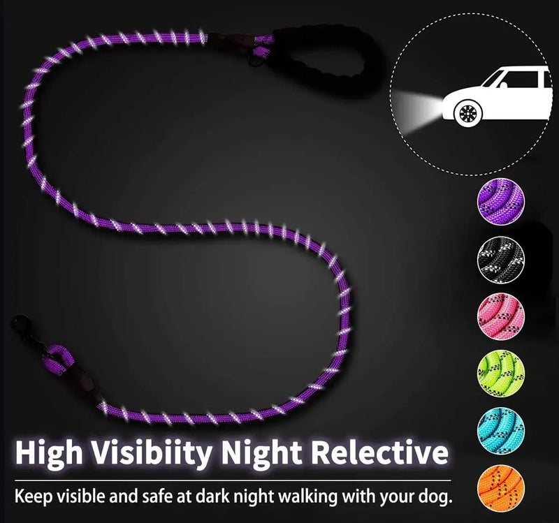 Strong Dog Leash Pet Leashes Reflective Leash For Big Small Medium Dog Leash Drag Pull Tow Golden Retriever - Asmota
