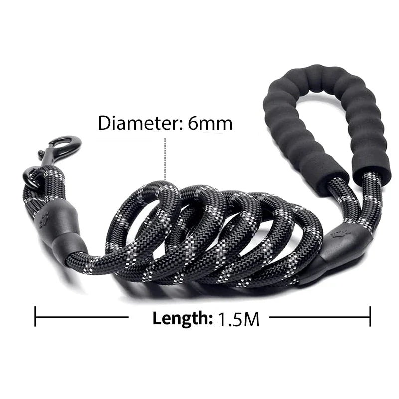 Strong Dog Leash Pet Leashes Reflective Leash For Big Small Medium Dog Leash Drag Pull Tow Golden Retriever - Asmota
