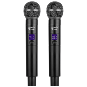Supersonic VHF Dual Fixed Channel Professional Wireless Microphone with Carry Case