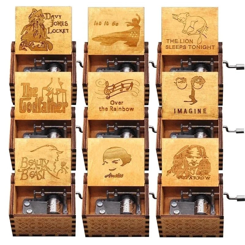 Theme Music Box Wooden Hand Cranked Queen Jurassic Park Neverland Casket caja musical Valentine's Day Birthday Holiday Gifts - Asmota