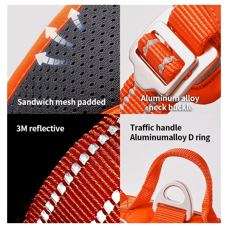 TRUE LOVE Pet Harness No Pull Nylon Reflective Dog Harness Adjustable Comfortable Control Step - in Brilliant Truelove TLH5654 - Asmota