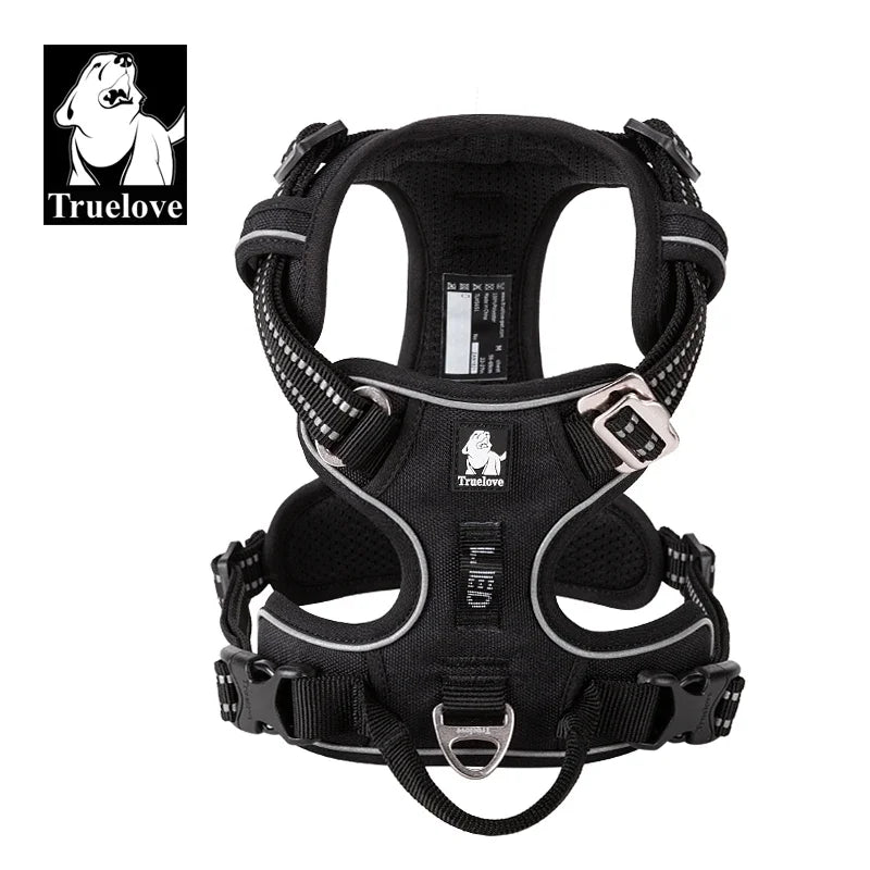 Truelove Pet Reflective Nylon Dog Harness No Pull Adjustable Medium Large Naughty Dog Vest Safety Vehicular Lead Walking Running - Asmota