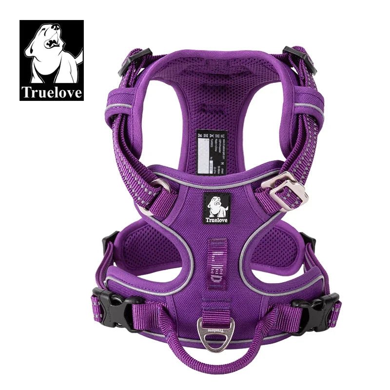 Truelove Pet Reflective Nylon Dog Harness No Pull Adjustable Medium Large Naughty Dog Vest Safety Vehicular Lead Walking Running - Asmota