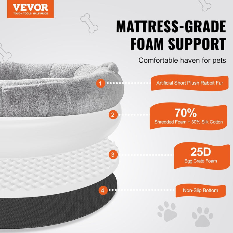 VEVOR Human Dog Bed 68x35x10in Large Human Size Dog Bed Washable Faux Rabbit Fur - Asmota