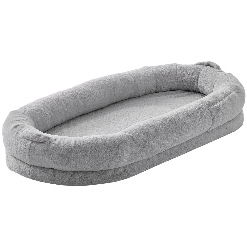 VEVOR Human Dog Bed 68x35x10in Large Human Size Dog Bed Washable Faux Rabbit Fur - Asmota