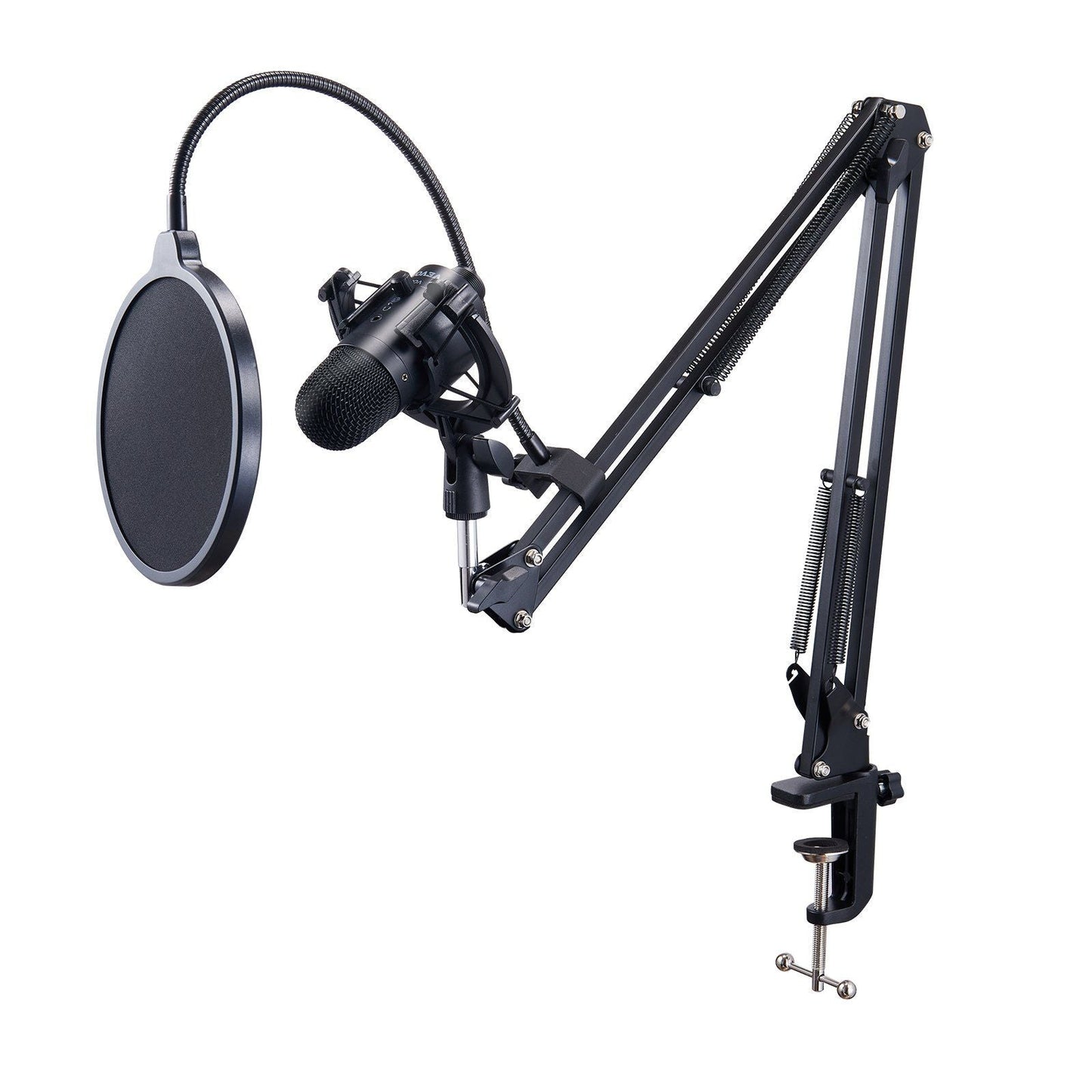 VEVOR USB Microphone, 192kHz/24 - bit, Professional Condenser Microphone Kit, with Boom Arm Stand Pop Filter Shock Mount Mute Button Headphones Jack, for Podcast Recording Video Gaming Singing Streaming