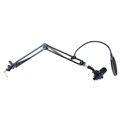 VEVOR USB Microphone, 192kHz/24 - bit, Professional Condenser Microphone Kit, with Boom Arm Stand Pop Filter Shock Mount Mute Button Headphones Jack, for Podcast Recording Video Gaming Singing Streaming