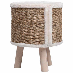 vidaXL Cat House Brown Seagrass, Flakeboard, Plush Durable Cat House