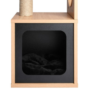 vidaXL Cat Tree Brown Wood 23.6 in Detachable Cat Tree Square