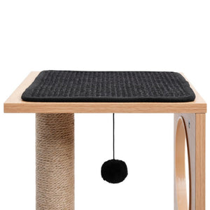 vidaXL Cat Tree Brown Wood 23.6 in Detachable Cat Tree Square