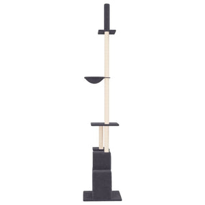 vidaXL Cat Tree Dark grey Engineered wood, plush, sisal Extra Tall