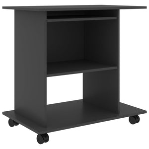 vidaXL Computer Desk Gray Engineered wood Compact Sliding Components