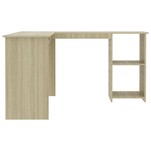 vidaXL Corner Desk Sonoma oak Engineered wood Medium Sliding Components