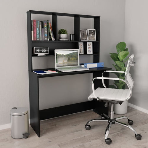 vidaXL Desk Black Engineered wood