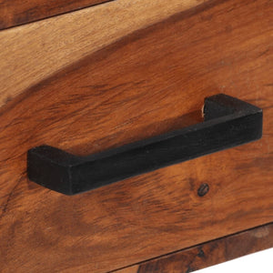 vidaXL Desk Brown Solid Sheesham wood, Powder - coated steel Medium Desk