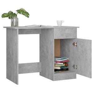 vidaXL Desk Concrete Grey Engineered Wood Standard Desk Rectangular