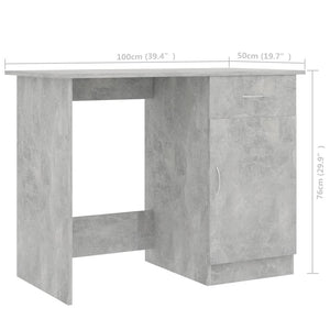 vidaXL Desk Concrete Grey Engineered Wood Standard Desk Rectangular