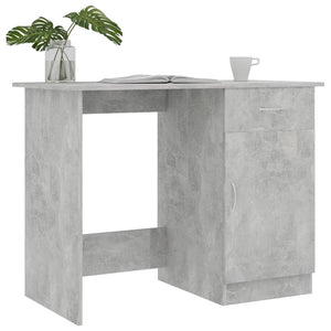 vidaXL Desk Concrete Grey Engineered Wood Standard Desk Rectangular