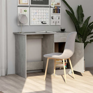 vidaXL Desk Concrete Grey Engineered Wood Standard Desk Rectangular