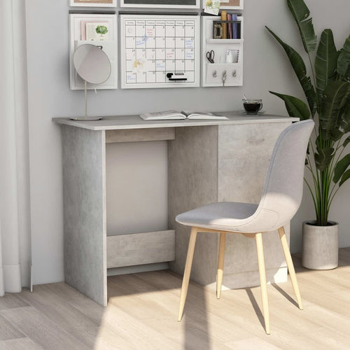 vidaXL Desk Concrete Grey Engineered Wood Standard Desk Rectangular