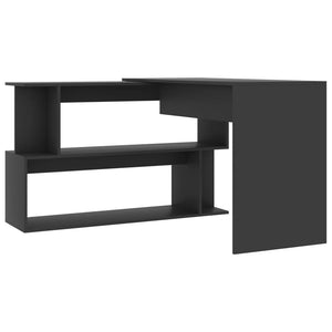 vidaXL Desk Grey Engineered wood Medium Rotatable Desk Rectangular