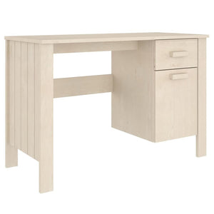 vidaXL Desk Honey brown Solid pinewood, MDF Medium Desk Rectangular