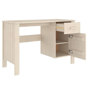 vidaXL Desk Honey brown Solid pinewood, MDF Medium Desk Rectangular