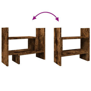 vidaXL Desk Organiser Smoked Oak 15.2x6.7x15.4" Engineered wood