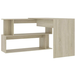 vidaXL Desk Sonoma oak Engineered Wood 78.7x19.7x29.9 in Rotatable