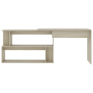 vidaXL Desk Sonoma oak Engineered Wood 78.7x19.7x29.9 in Rotatable