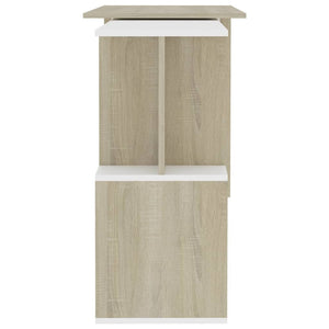 vidaXL Desk White Engineered Wood 78.7 in long Rotatable Desk